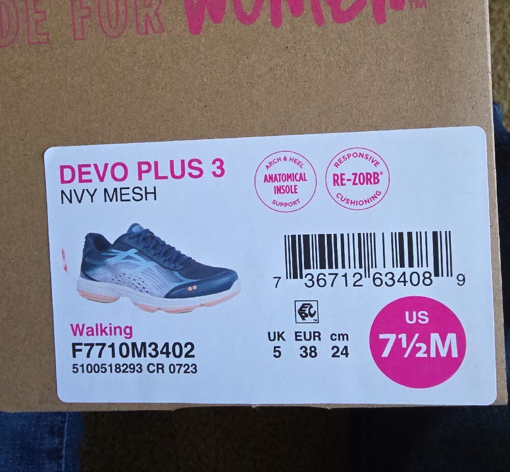 Ryka Women Navy and Pink Lace-Up Athletic Sneakers - Picture 5 of 5